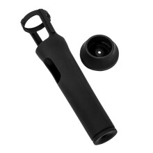 Housse de poignée pour microphones, manchon en caoutchouc-Noir