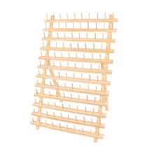 Large capacity wooden embroidery thread stand, compact storage for 80 spindles