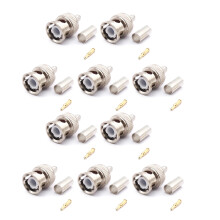 BNC Type Solder Converter BNC Male Crimp Connector-10 sets
