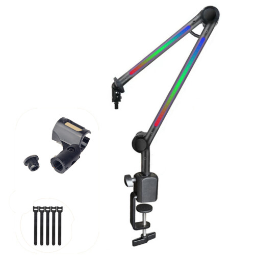 LED  Microphone Arm Stand Mic Stand for-YZ38 octagonal base