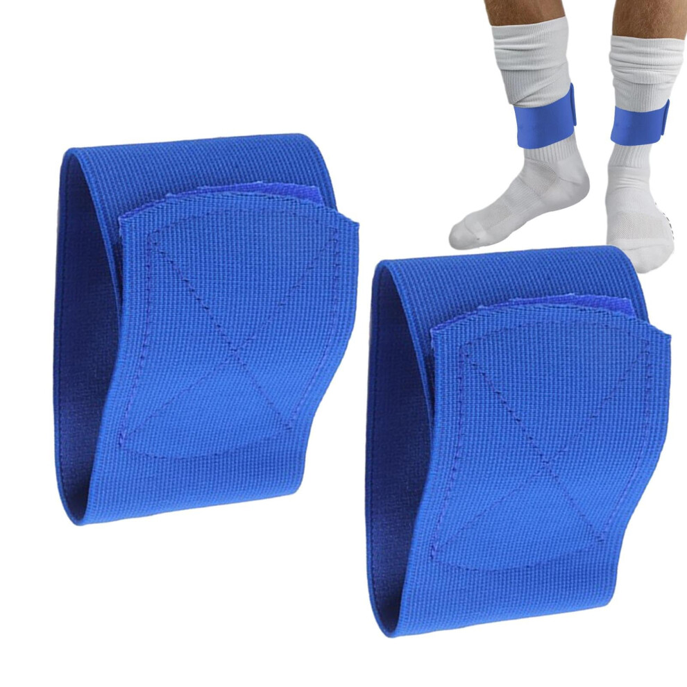 Blue Ankle Support Bandage, Elastic Compression Cuff, Ankle Brace, Breathable For Hiking, Ball Sports,