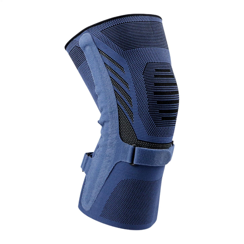 Dark/Blue Running Knee Brace, Soft Breathable Compression Sleeves, Antislip, Knee Pads, Size L