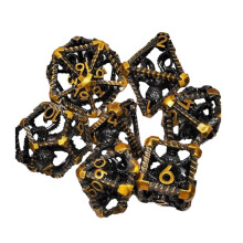 Polyhedral RPG Dice Set Metal Tabletop Dice, Steampunk RolePlaying Game Dice