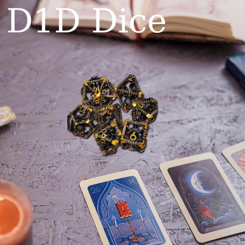 Polyhedral RPG Dice Set  Metal Tabletop Dice, Steampunk RolePlaying Game Dice 1
