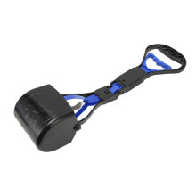 Portable Poop Scoop, 17.7 Inch Dog Poop Scoop with Long Handle, Durable, Foldable (Blue)