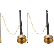 Buddhism Percussion Instrument Brass Yin Qing Energy Chimel Percussion Energy Chimel Hand Bell Percussion Hand Ring Pack of 2