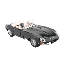 Model Kit Car 1:18 for Jaguar EType DieCast Alloy Model Classic Convertible Mockups Desktop Decoration Model for Home Decorations (Black)