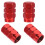 4Pz Tappi Valvola Auto Rosso in Alluminio Resistenti E Impermeabili 10