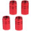 4Pz Tappi Valvola Auto Rosso in Alluminio Resistenti E Impermeabili 4