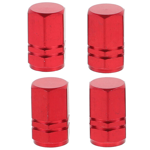 4Pz Tappi Valvola Auto Rosso in Alluminio Resistenti E Impermeabili 2