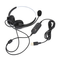 Stereo-Computerkopfhörer mit Mikrofonstummschaltung, Schaumstoff-Ohrpolstern, kabelgebundenem USB-Headset für klare Sprachanrufe, aktiver