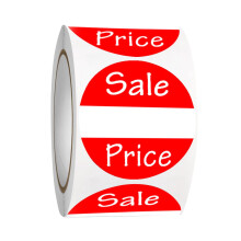 1 Roll Stickers, Tape, Supermarket, Food Packaging Labels, 500 Labels, Red, Waterproof