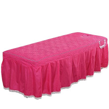 Massage table cover Beauty salon bedspread Lace Beauty day blanket with hole Body massage bed sheet Bedspread (Rose Red, 190x80 Cover only)