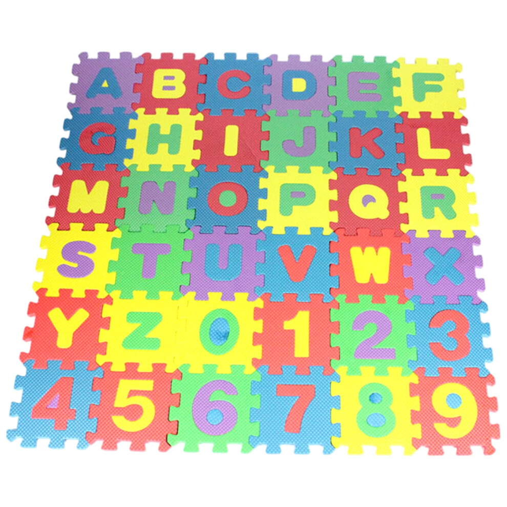 Children's Foam Puzzle Play Mat, Interlocking Alphabet Numbers Games, EVA Tiles