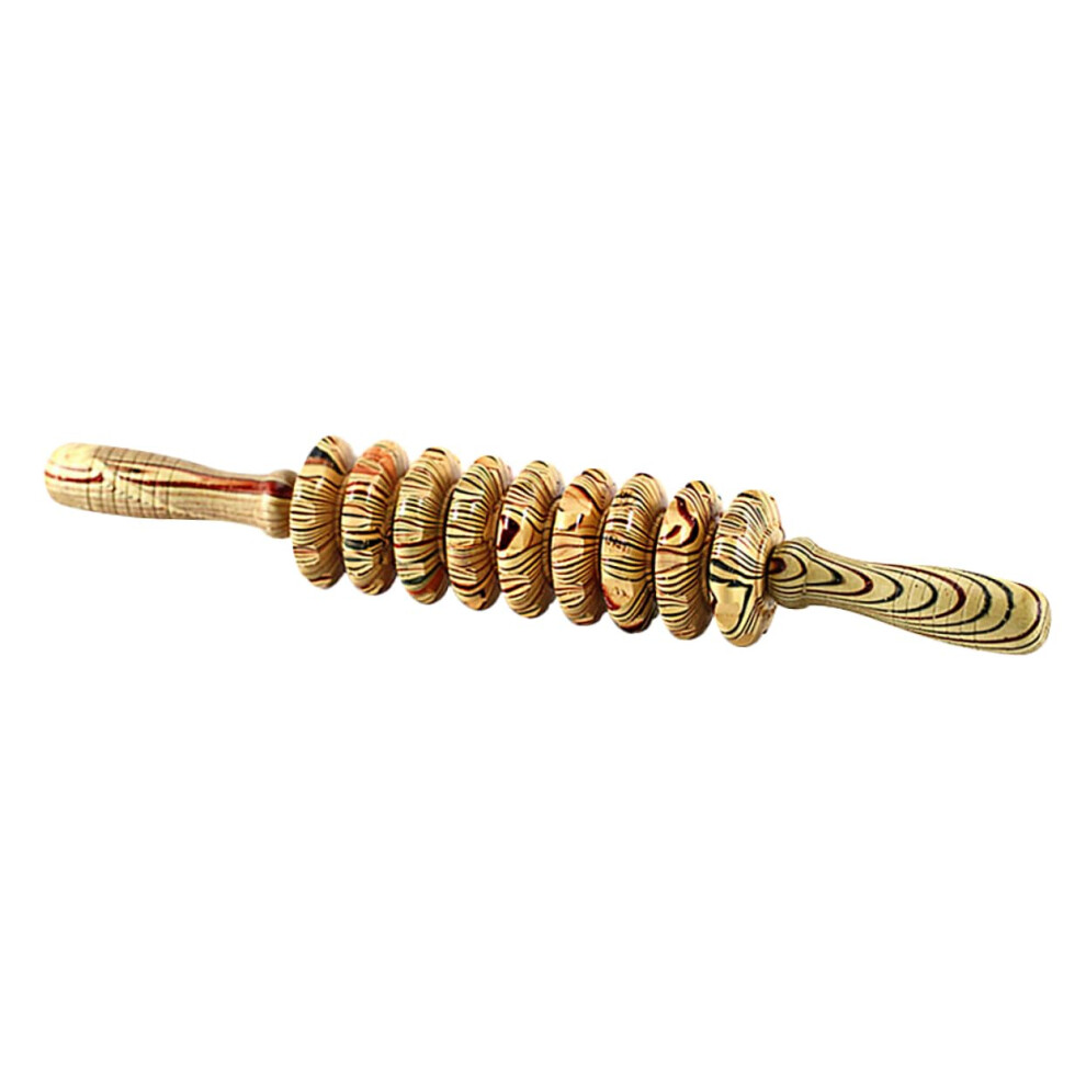 1 x Wooden Abdominal Massager Multifunctional Wheel Massage Stick for Full Body Massage for Muscle Relaxation and Pain Relief Abdominal Discomfort