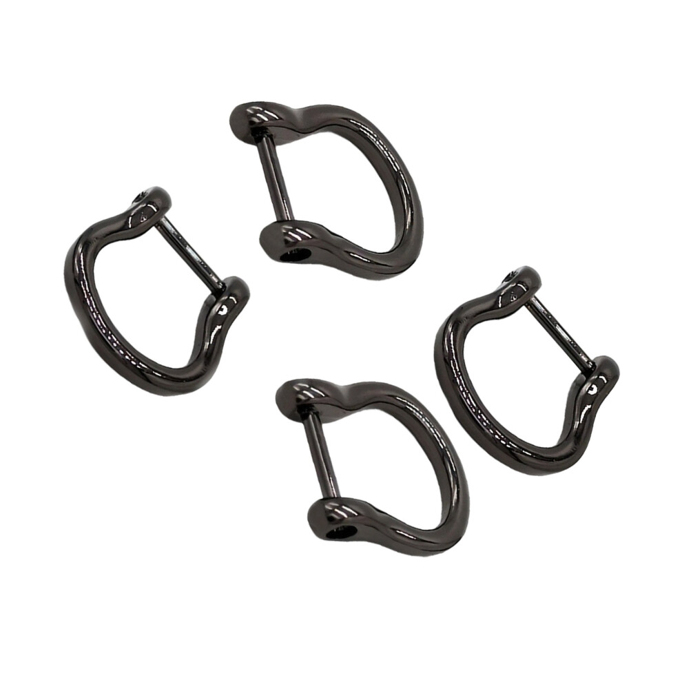 4Pcs Alloy U-Shape Hook Fasteners Clip Detachable Bag-Gun Black 7704000669580