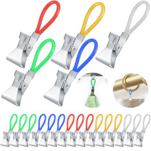 Pack of 20 Colourful Metal Towel Clips for Hanging, Kitchen, Bathroom
