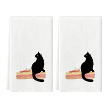 2-delige kattenthema theedoek microvezel absorberende-Patroon 7
