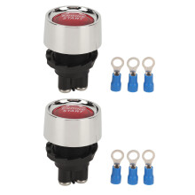 Interrupteur de démarrage à bouton-poussoir 12 V CC 50 A, interrupteur momentané SPST avec voyant LED rouge, bouton de démarrage moteur pour