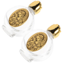 2Ud Pequeñas De Vidrio Dorado Para Y Decoración