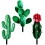 3Ud Adornos Acrílicos Verde De Cactus Para Decorar 1