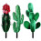3Ud Adornos Acrílicos Verde De Cactus Para Decorar 3