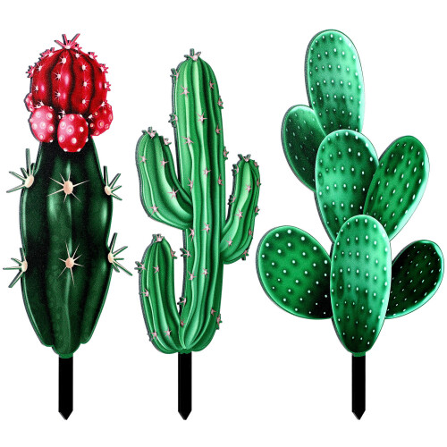 3Ud Adornos Acrílicos Verde De Cactus Para Decorar 2