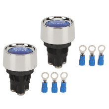 Drukknop-ontstekingsschakelaar 12 Volt DC 50A, SPST-moment schakelaar met rode LED-indicator, startknop voor universeel passende voertuigen, zware