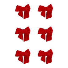 Decoratieve fluweelachtige servethouders met strik, ideaal-Rood