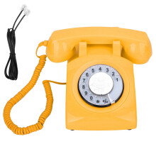 Teléfono fijo clásico con cable, diseño retro, construcción robusta, conexión universal Plug and Play, alimentado por línea, ideal para el