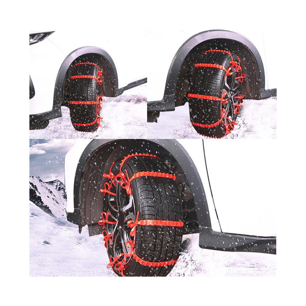 Durable Anti Skid Tire Chain 4 Winter Driving Safety Reusable Universal Flexible Non Slip Traction Aid 4 Snow & Mud Roads Corrosion Resistance Easy 9139052944572