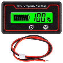 Batterijspanningsmeter, multifunctionele spanningsmeter met lcd-display, laag stroomverbruik voor noodapparatuur en meetinstrumenten.