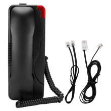Teléfono fijo compacto con cable, función de silencio y sonido de alta definición para usuarios de la tercera edad.