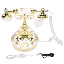 Teléfono retro con diseño en oro rosa para un atractivo atemporal, calidad de sonido nítida y tono de llamada con volumen ajustable para una