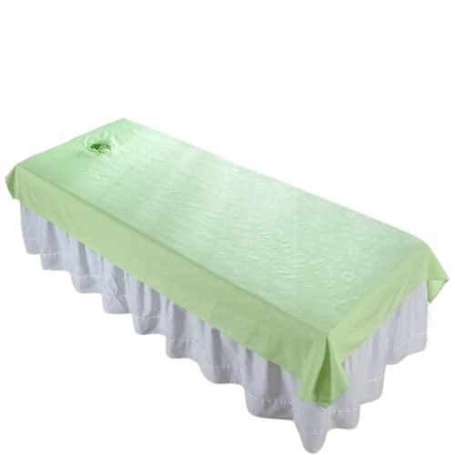 Massage Table Sheets with Face Hole 4 Pieces, Spa Table Cover Green
