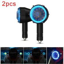 Tagfahrlicht für Motorräder, universelle 2-in-1-LED-Blinkerleuchte (gelb + blau) mit umschaltbarer Leuchtfunktion, Material, Rücklichtführung