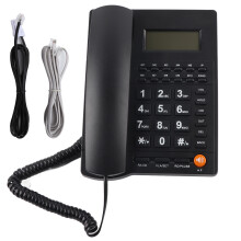 Duurzame bureautelefoon met grote knoppen, vergulde connectoren, betrouwbare materialen, vaste telefoon voor kantoor en thuis, nummerweergave,