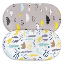Baby Fitted Sheets 2 Pieces Crib Cartoon Print Bassinet Mattress Covers Elastic Removable Gllc20002