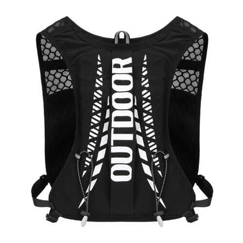 Hydration Vest, 5L Water Backpack for Cycling  Adjustable Straps, Reflective Strips, Black B