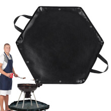 BBQ Smoker Mat Fire Pit Pad, Undergrill Mat Foldable Firewood Bag (64 x 57 cm)