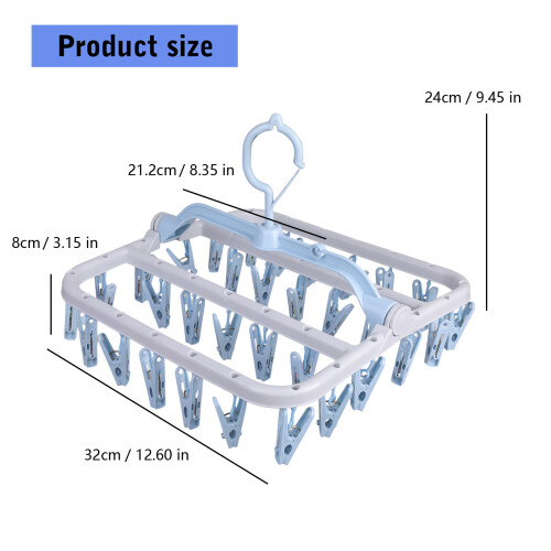 Multiple Clip Foldable Garment Rack Sturdy Construction-Ivory 2