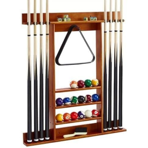 Portable Billiard Queue Holder, Holds 8 Queues and Balls