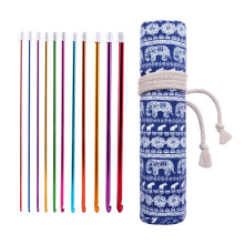 11Pcs Aluminum Tunisian Crochet Hook 27cm-27CM blue pattern ro