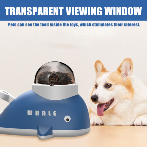 Interactive Pets Treat Dispenser Toy, Whale Shaped Feeder for 1