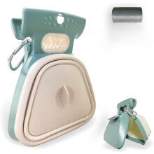Dog Pooper Scooper, Portable Dog Poo Scooper, Practical Pet Waste Cleaner, with 1 Bag Attachments, for Outdoor Travel, Walking (L, Green)