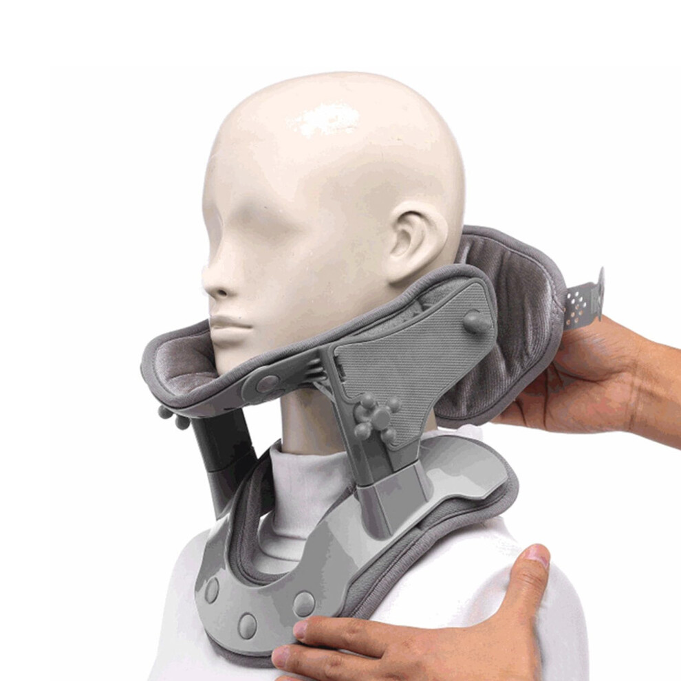Adjustable Electric Heating Cervical Traction Device to Relieve Neck Pain, Cervical Spine Stretcher.