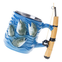 Kaffeetasse mit Henkel, Angelbecher, lustige-1Stk