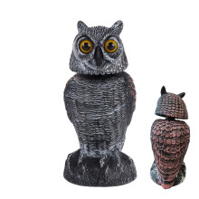 Owl Statue with Rotatable Head, Weatherproof, Falcon Deterrent for Garden