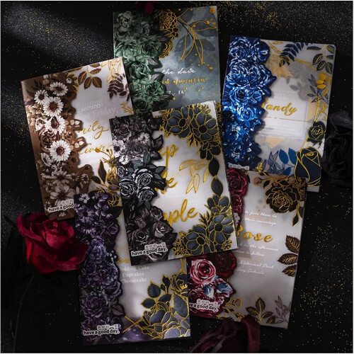 Vintage Bronzing Translucent Paper Scrapbooking DIY Material (E) 1