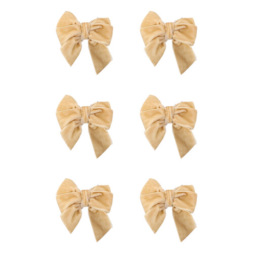 Dekorative samtige Weihnachtsserviettenringe für-Beige